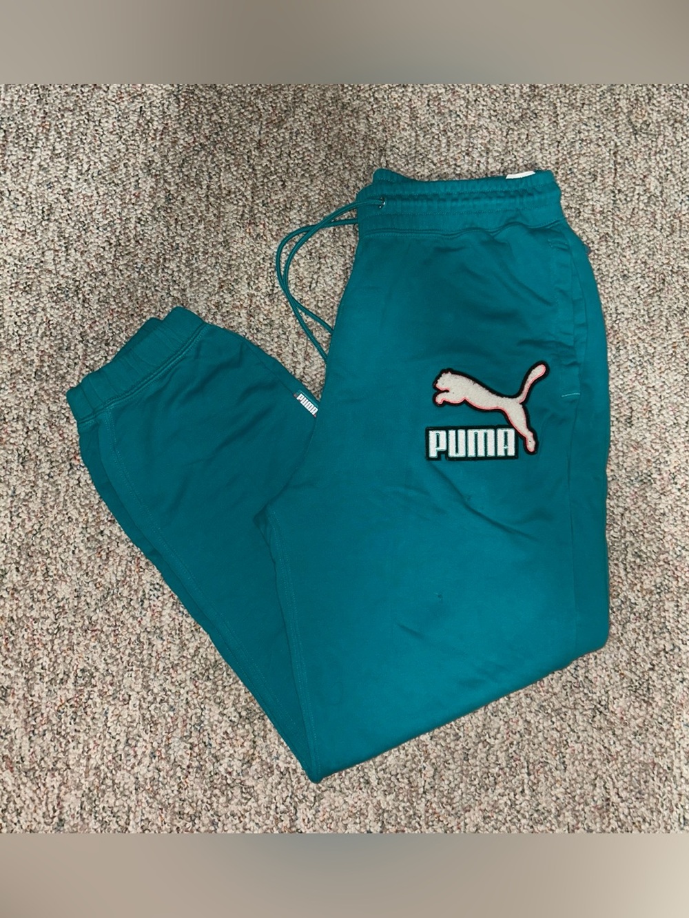 Puma Teal Logo Sweatpants